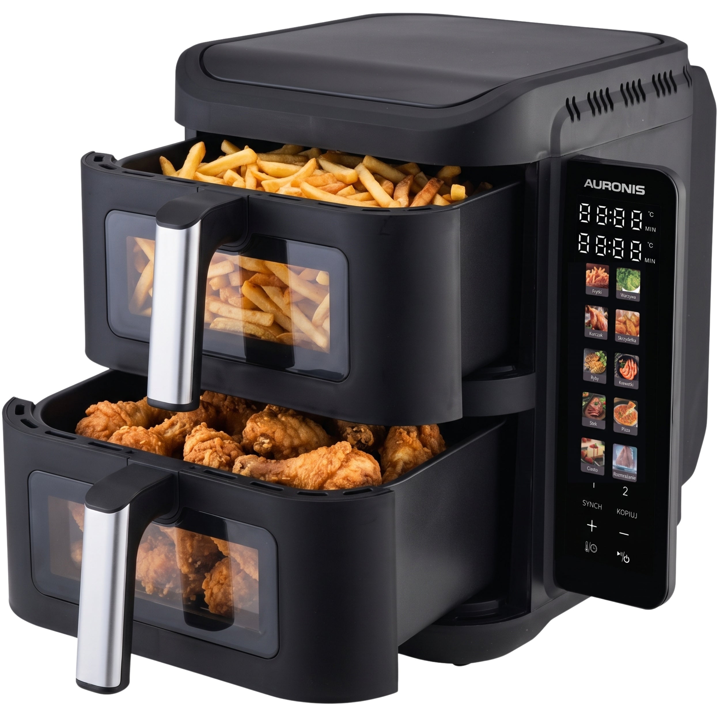 TWO-CHAMBER VERTICAL NON-FAT FRYER 11L AIR FRYER in Polish 2800W