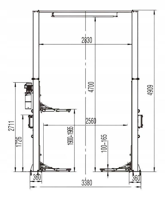 TWO COLUMN CAR LIFT COMBINED TOP ELEVATED VENDING MACHINE 4T 4,9M Manufacturer code SF-C4000ESXL