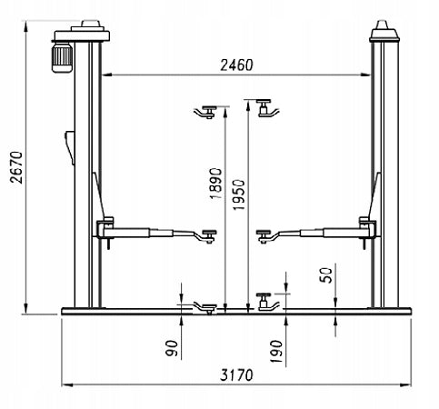 TWO-COLUMN SCREW LIFTER WITH UNI-LIFT FRAME 301 3000KG ITALIAN PRODUCTION Manufacturer code 301