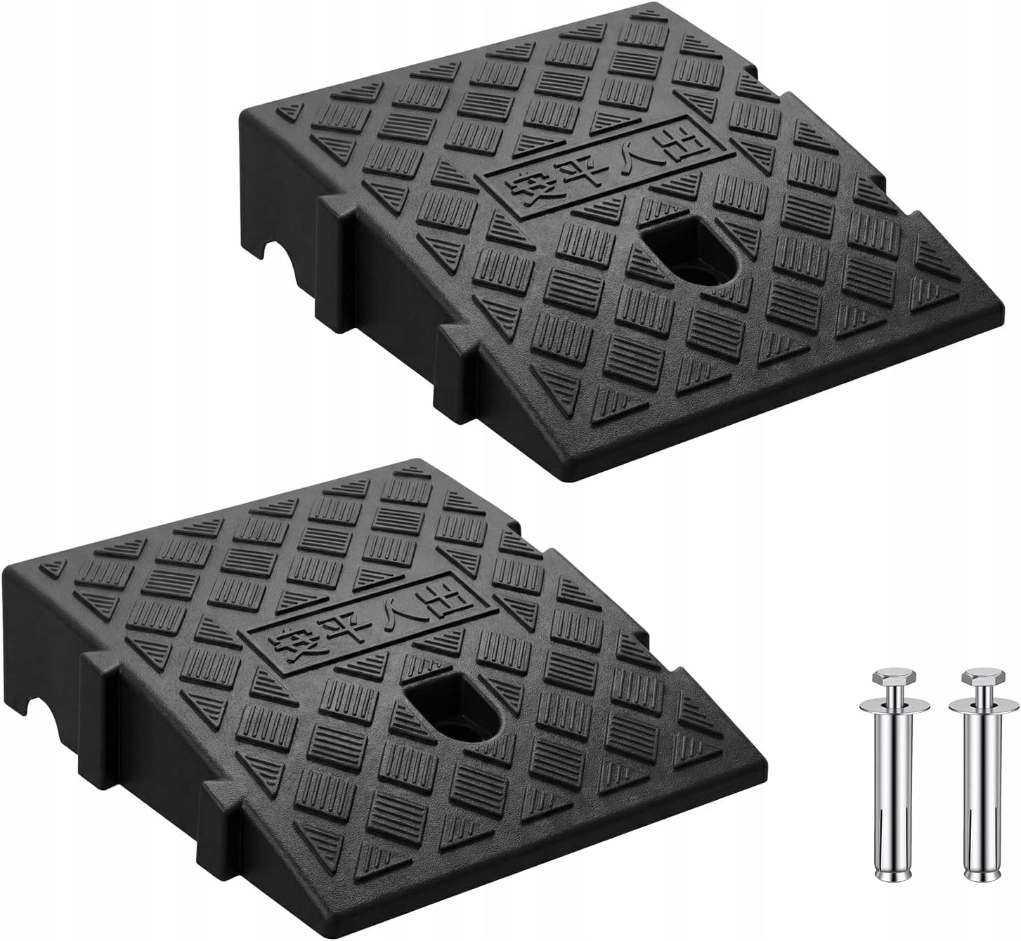 TWO CURB RAMPS 25X27X7 CM WITH SCREWS FOR DOOR SILLS