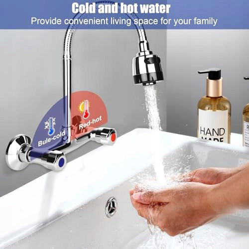 TWO HANDLE BRASS ROTATING WALL MIXER 360 FITTINGS FOR HOME Manufacturer code Bez marki