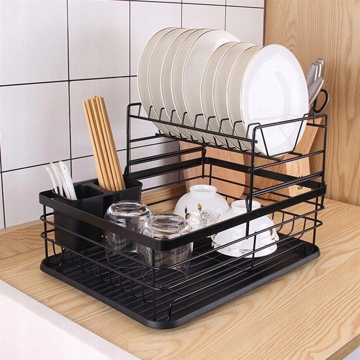 TWO-LEVEL DISH DRYER DRAINER TRAY XXL Color black