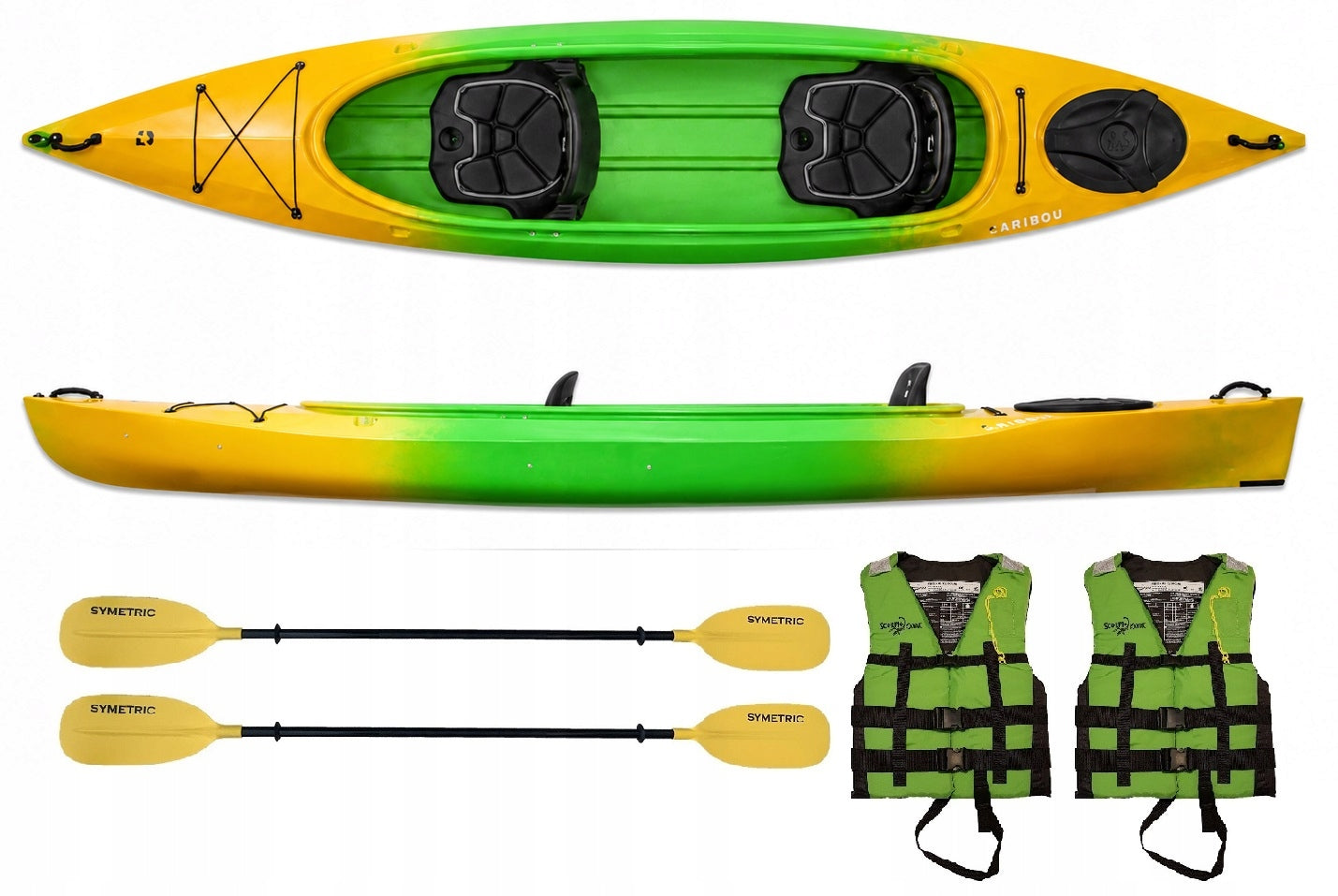 TWO-PERSON HIKING KAYAK CARIBOU ADVENTURE FAMILY TWO + LUK SET