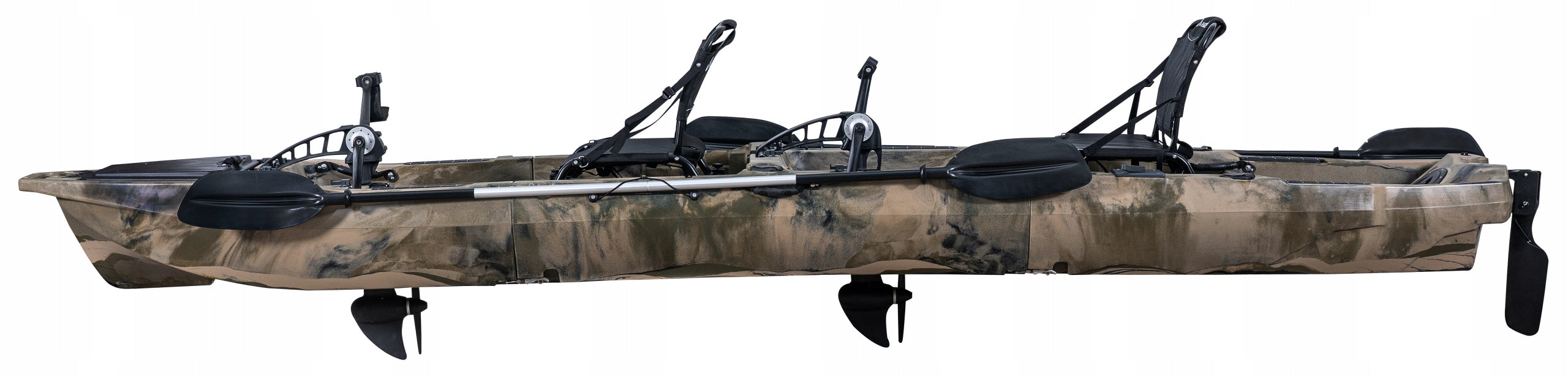 TWO-PERSON MODULAR FISHING KAYAK WITH FOOT DRIVE 450CM FOLDING Brand no brand