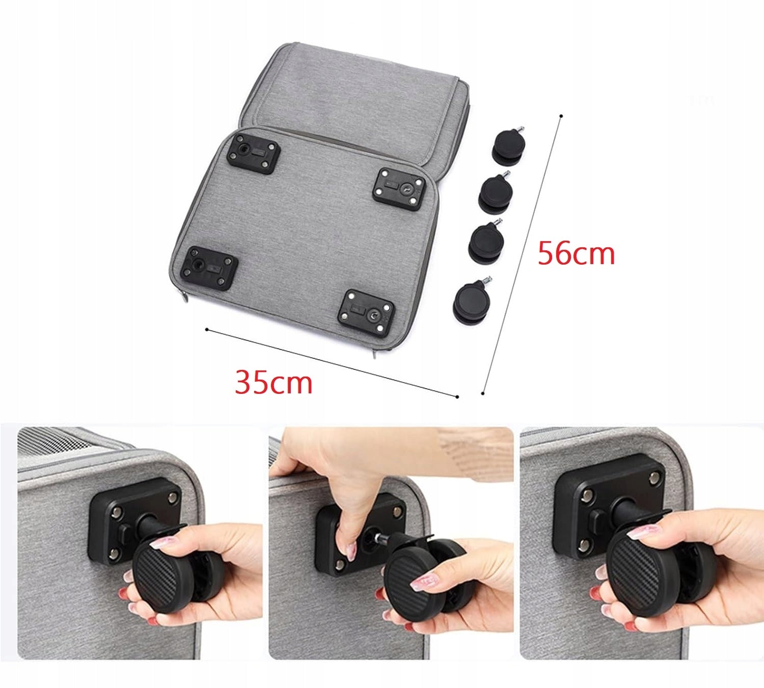 TWO-TIER suitcase transporter on wheels for cat dog 2in1 | I216 Kind carrier