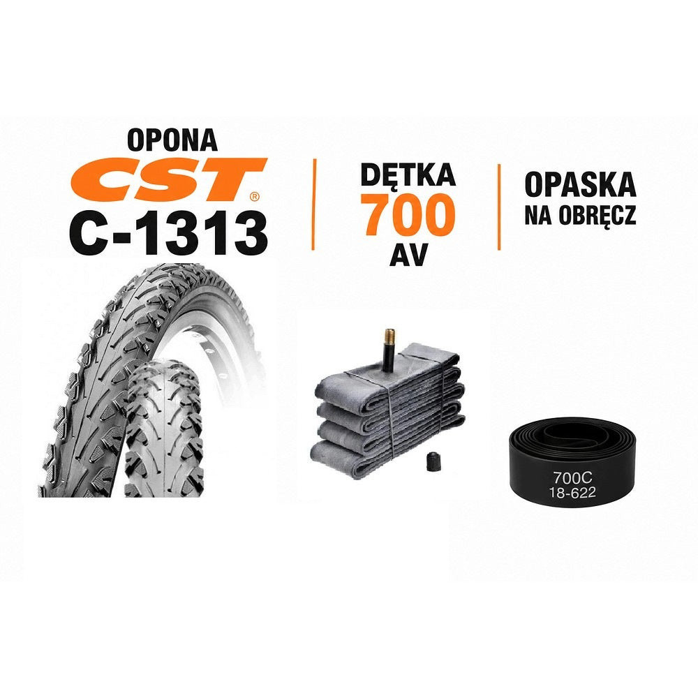 TYRE CST 700X38C 28X1,5 40-622 C-1313 + FREEBIE INNER TUBE 700X35/43C + BAND