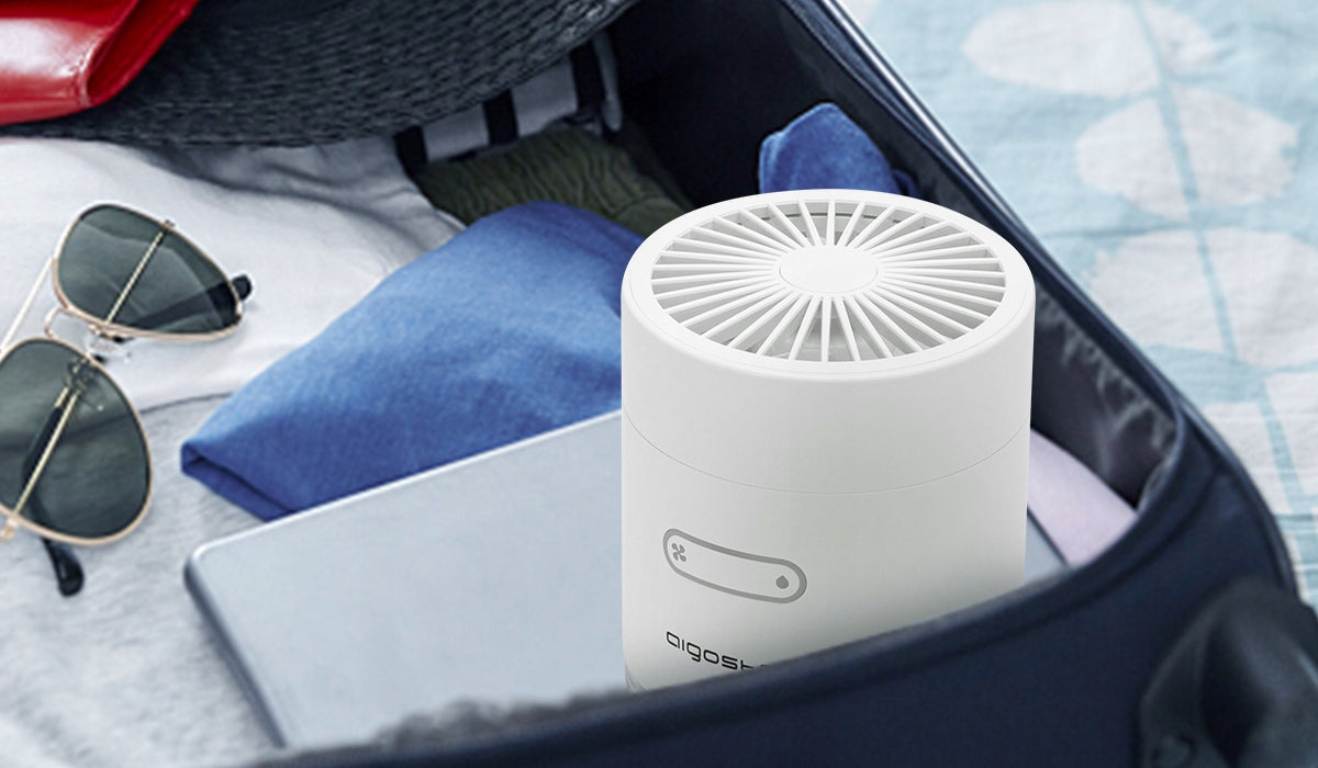 Table Fan with Mist, 4 Inch, 5 Blades, 3 Speeds, 2000 mAh Brand Aigostar