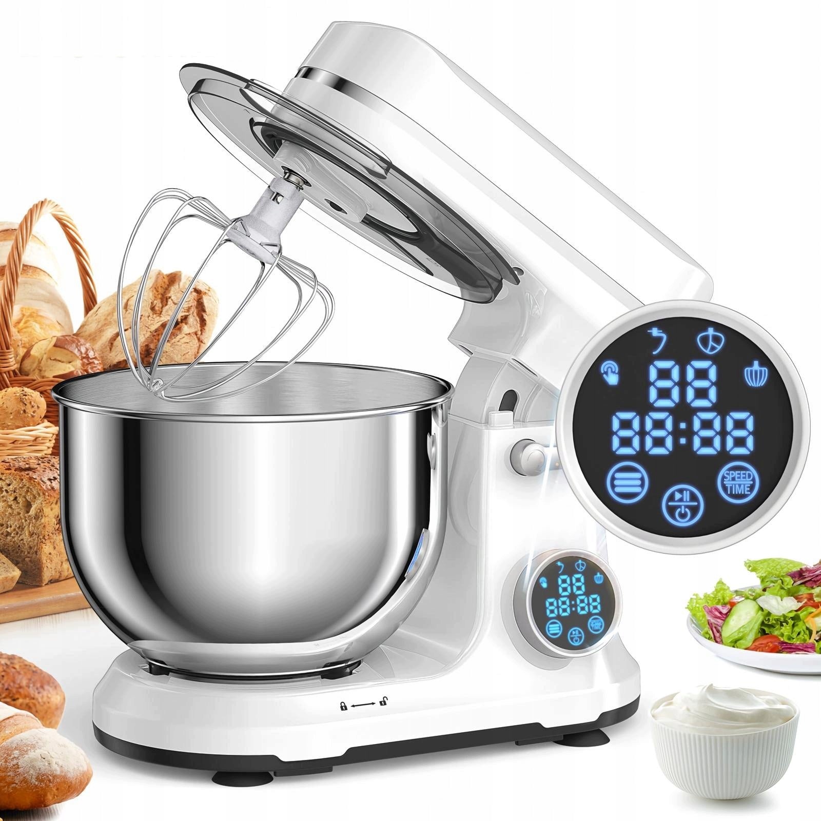 Table Kitchen Mixer BioloMix Quiet DC Table Mixer with OLED Screen