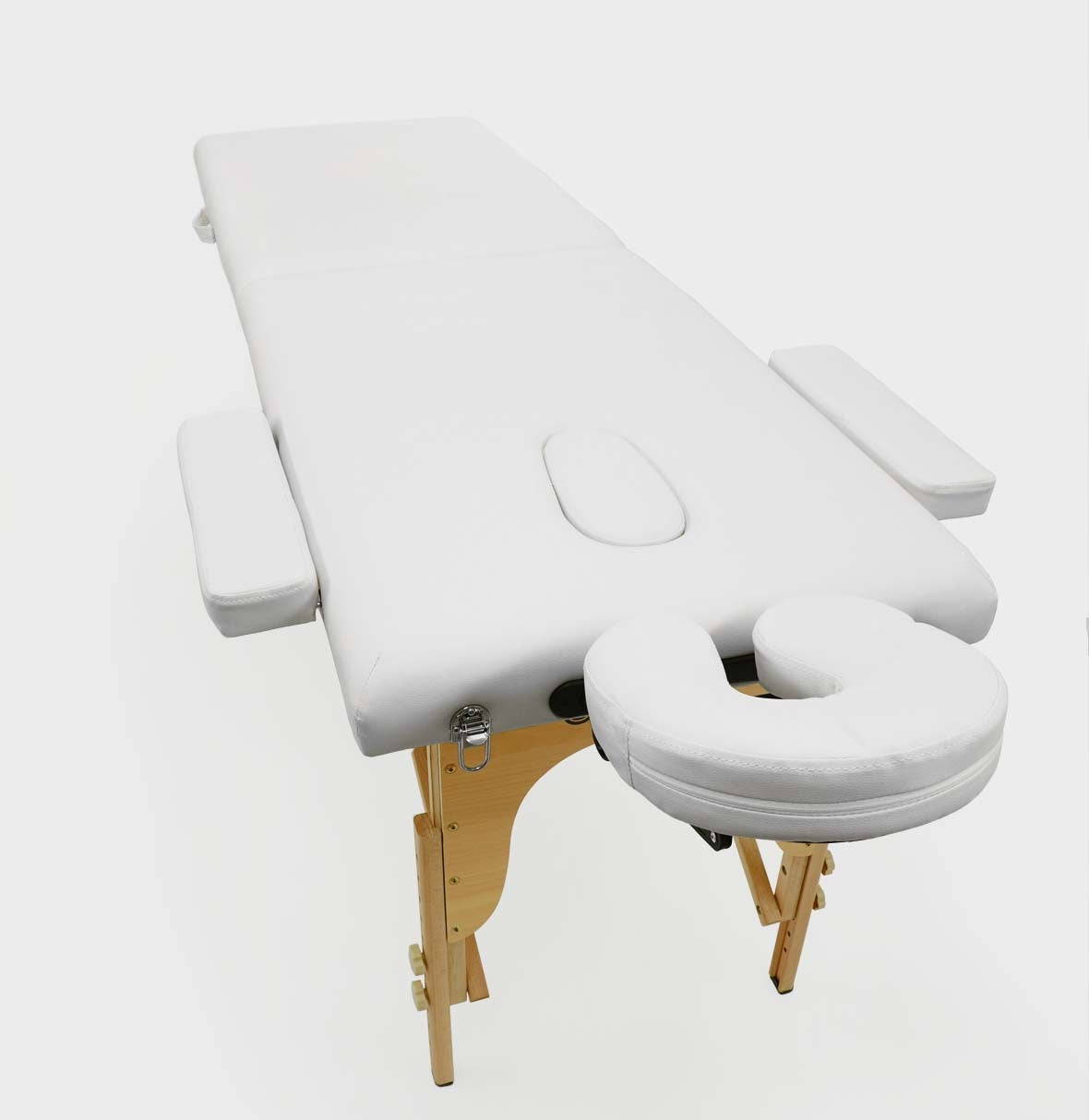 Table Massage Bed Cosmetic 2-Segment Folding 5cm Wooden Foam Color white
