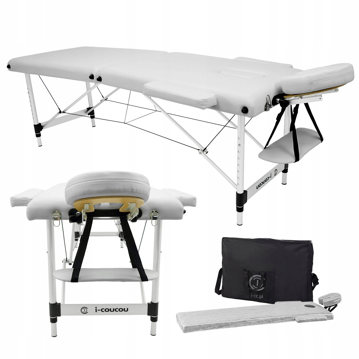 Table Massage Bed Cosmetic Aluminum Couch Folding 2-Segment
