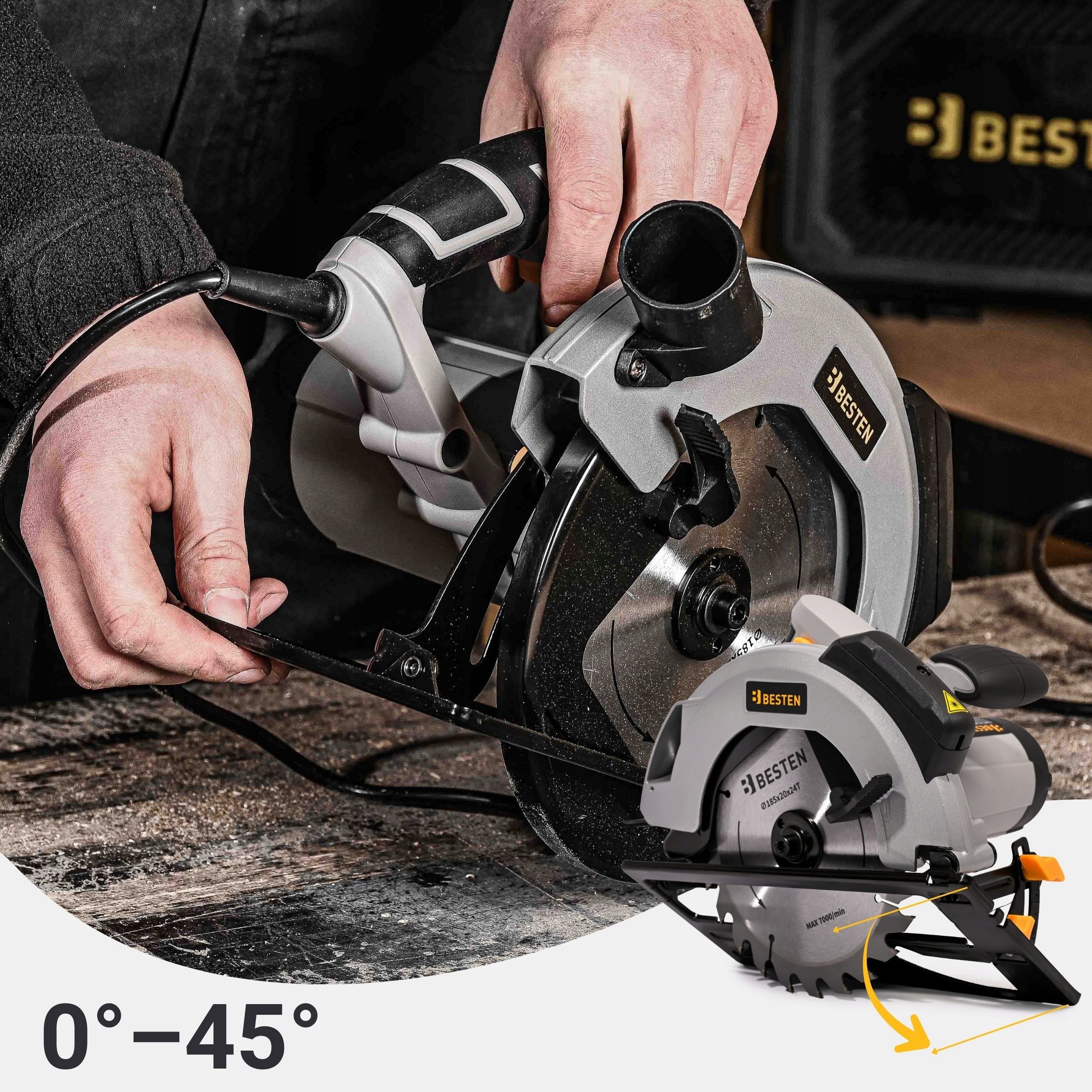 Table Saw Circular Saw Blade Handheld Wood Saw With Laser 2000W Manufacturer code Piła tarczowa 1800W BESTEN BE0002858