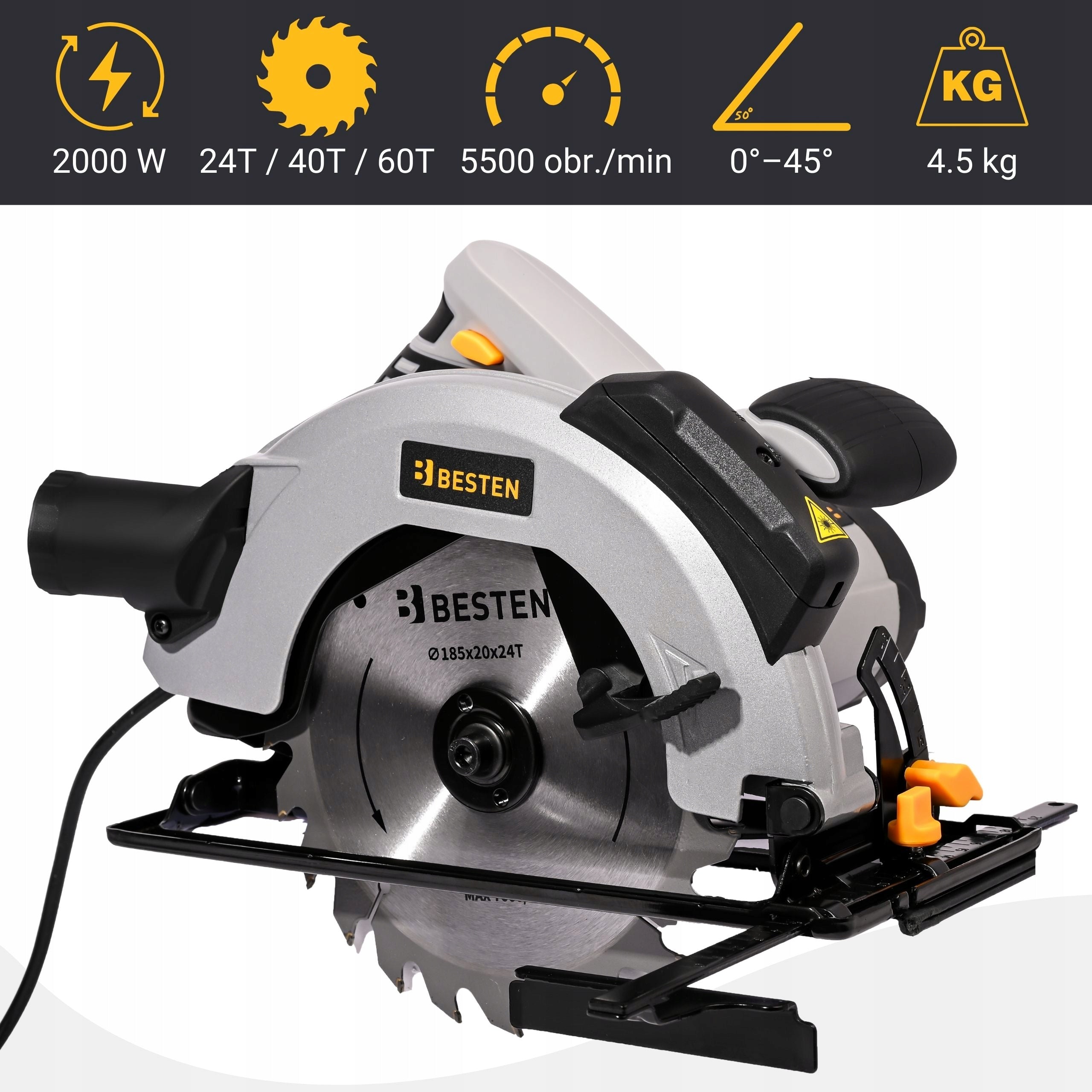 Table Saw Circular Saw Blade Handheld Wood Saw With Laser 2000W Packaging status original