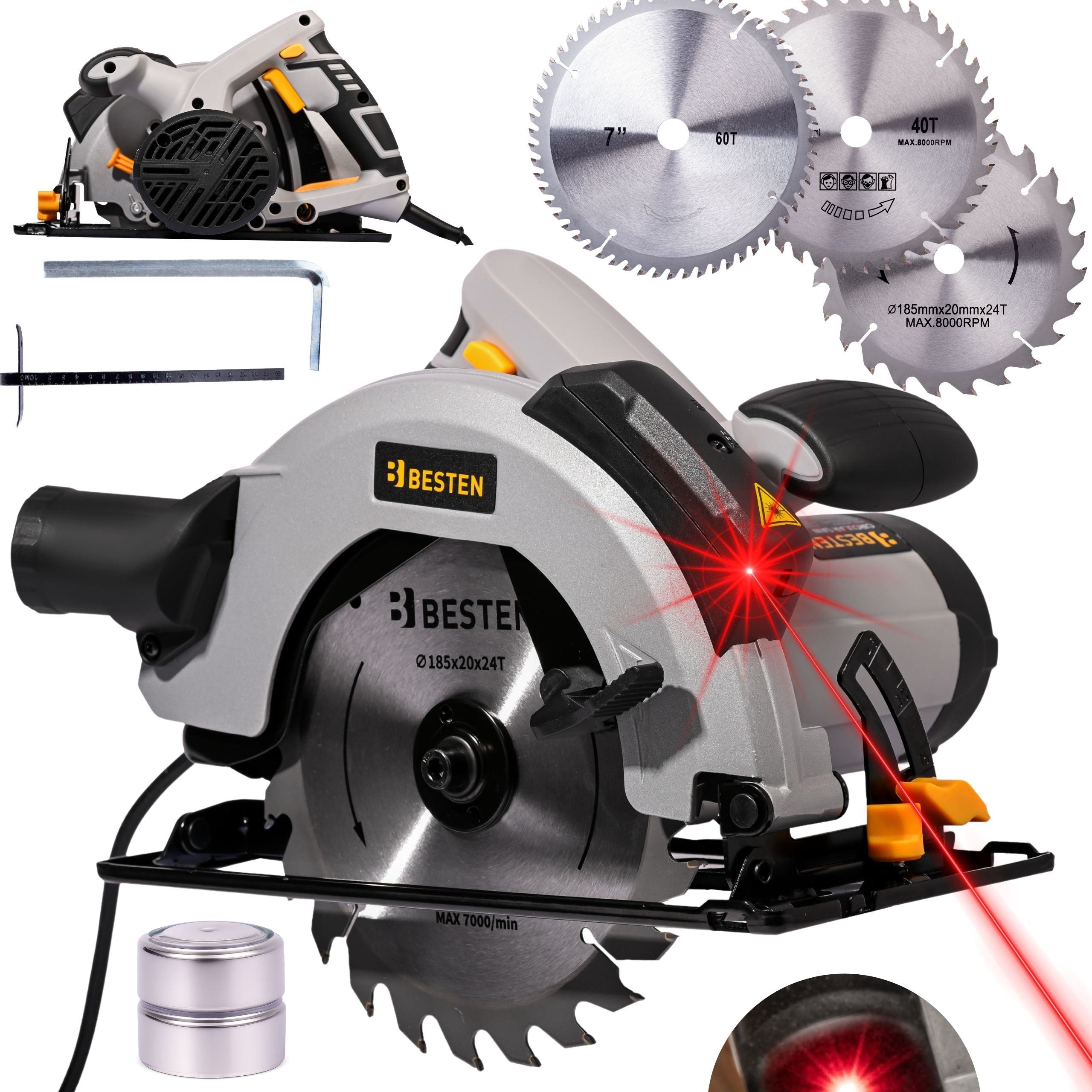 Table Saw Circular Saw Blade Handheld Wood Saw With Laser 2000W