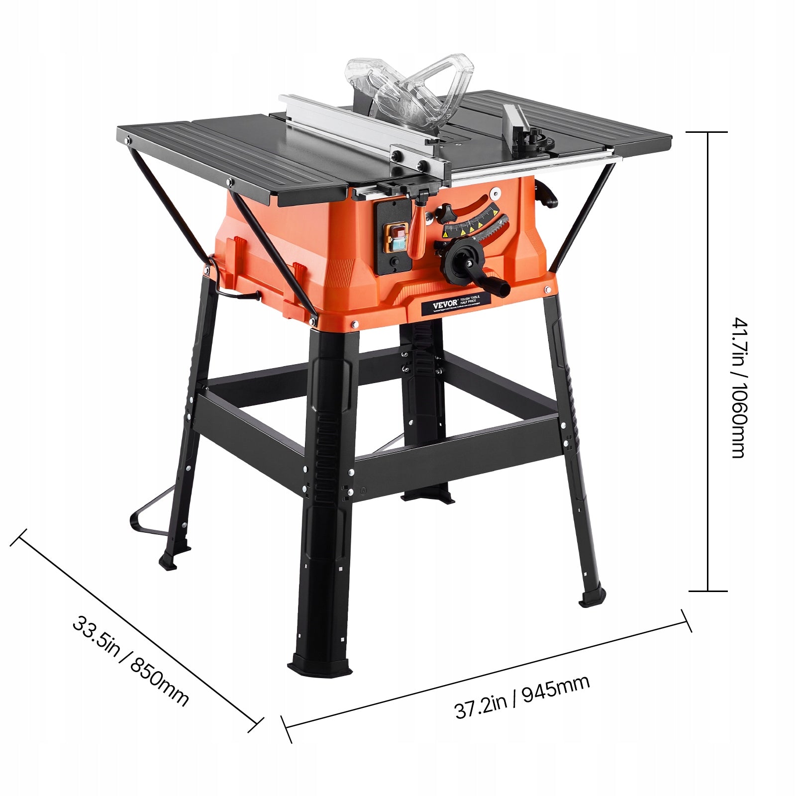 Table Saw with Stand 1800W 254MM Blade 4800RPM for DIY Woodworking Brand Vevor