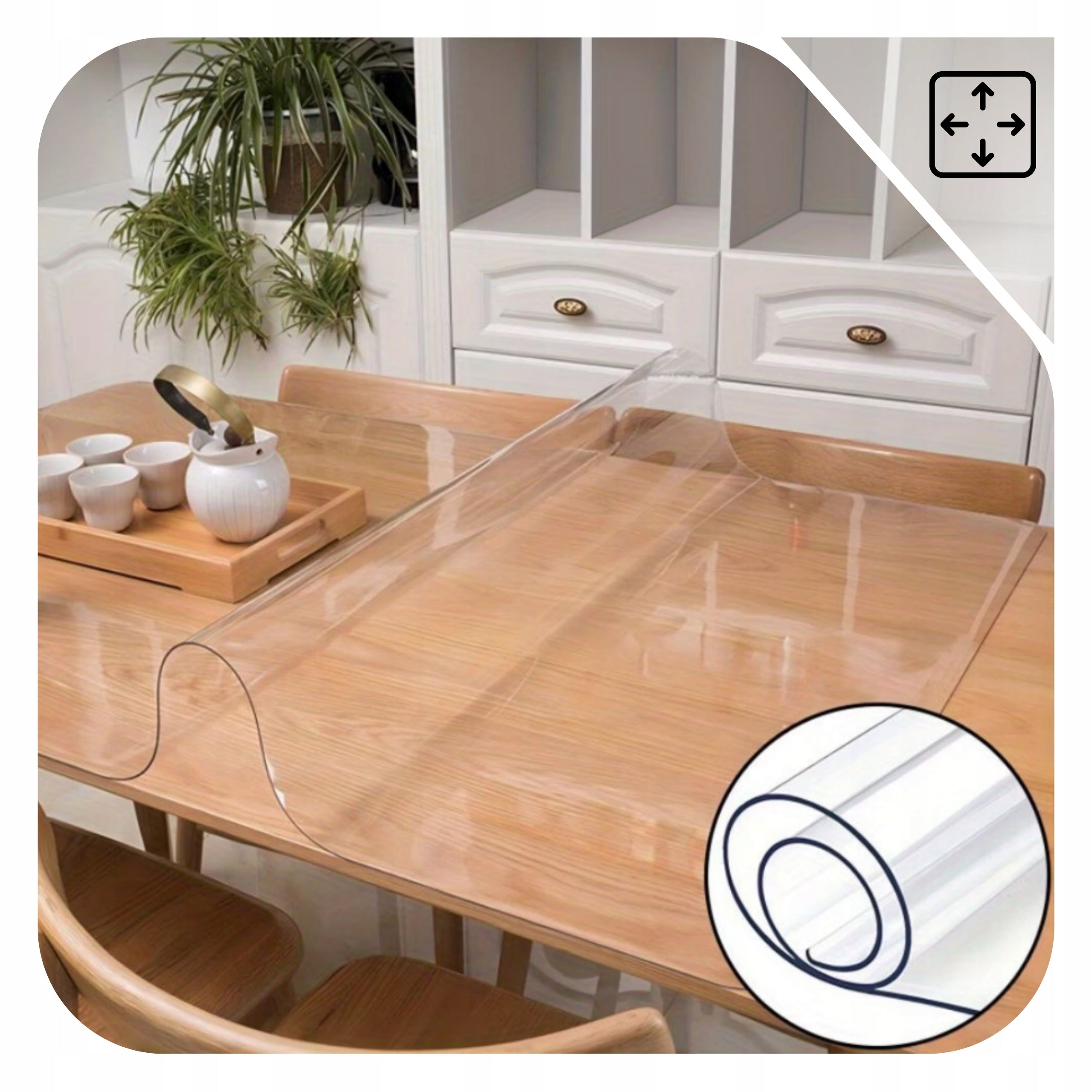 Table mat PROTECTIVE transparent pad 2mm SOFT GLASS 160x80cm Brand no brand