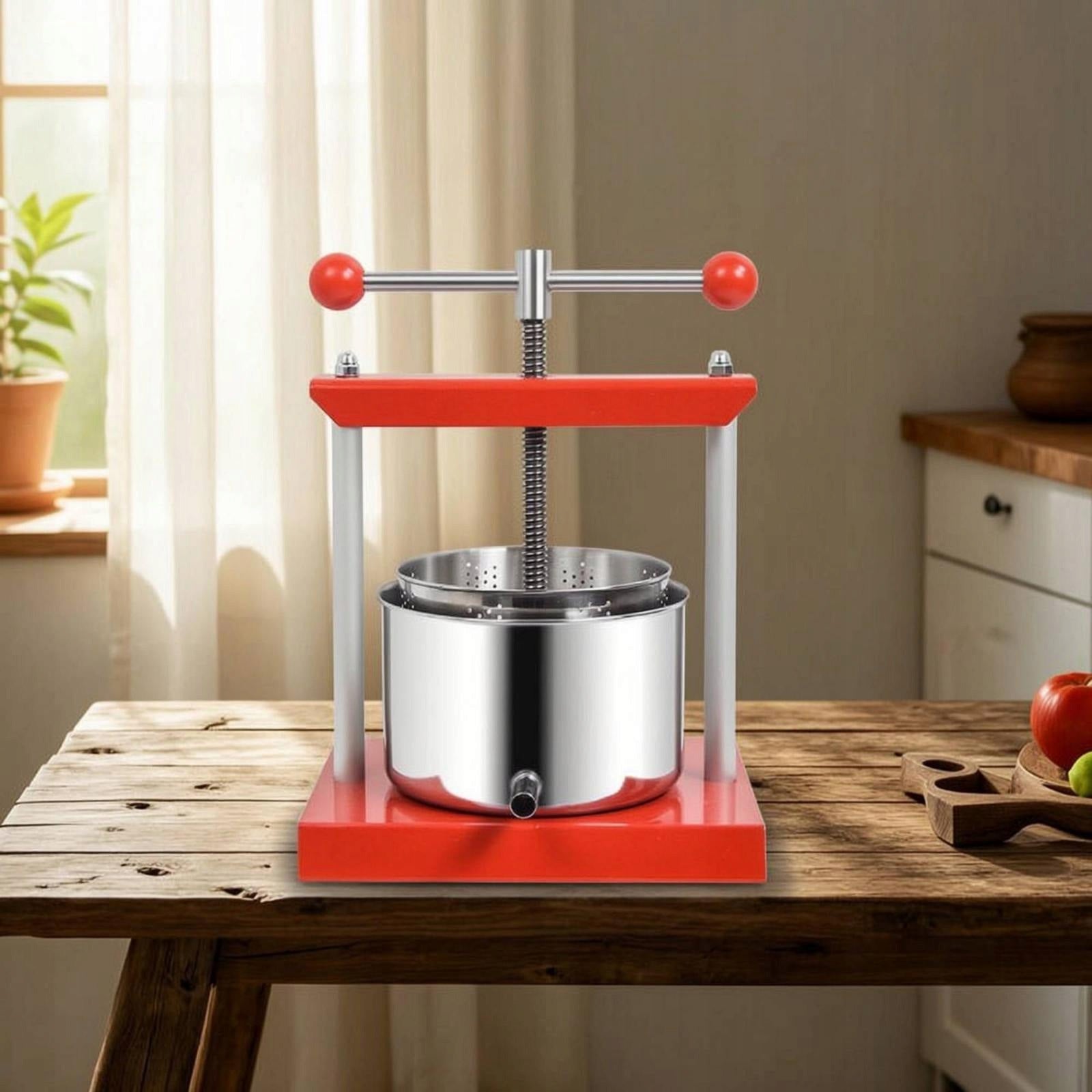 Tabletop Fermented Beverage Press Stainless Steel Manual Press Red 3L Brand no brand