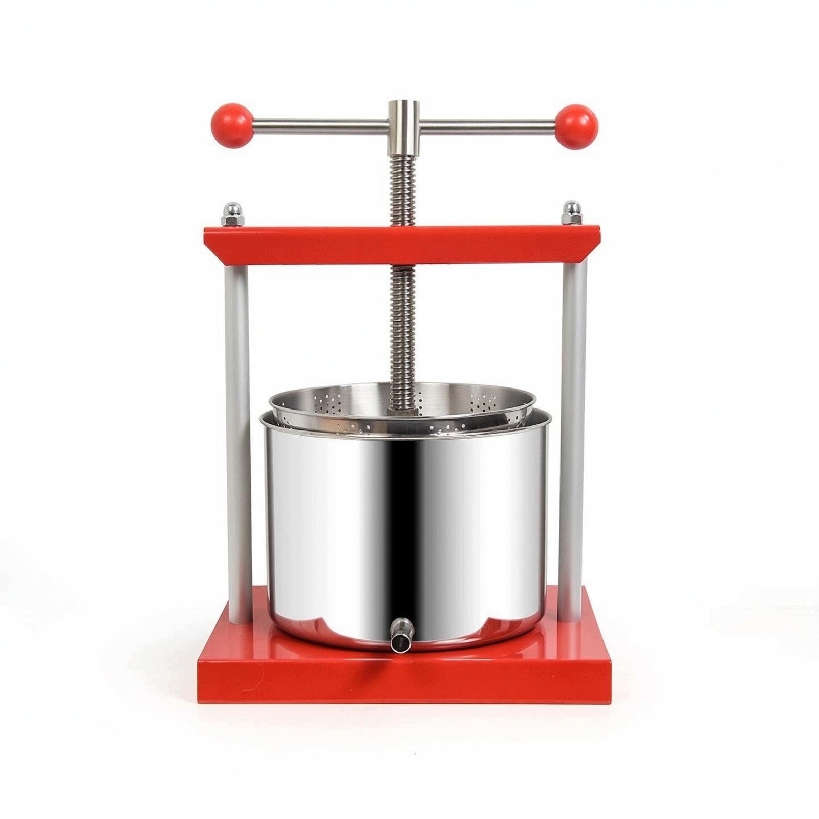 Tabletop Fermented Beverage Press Stainless Steel Manual Press Red 6L