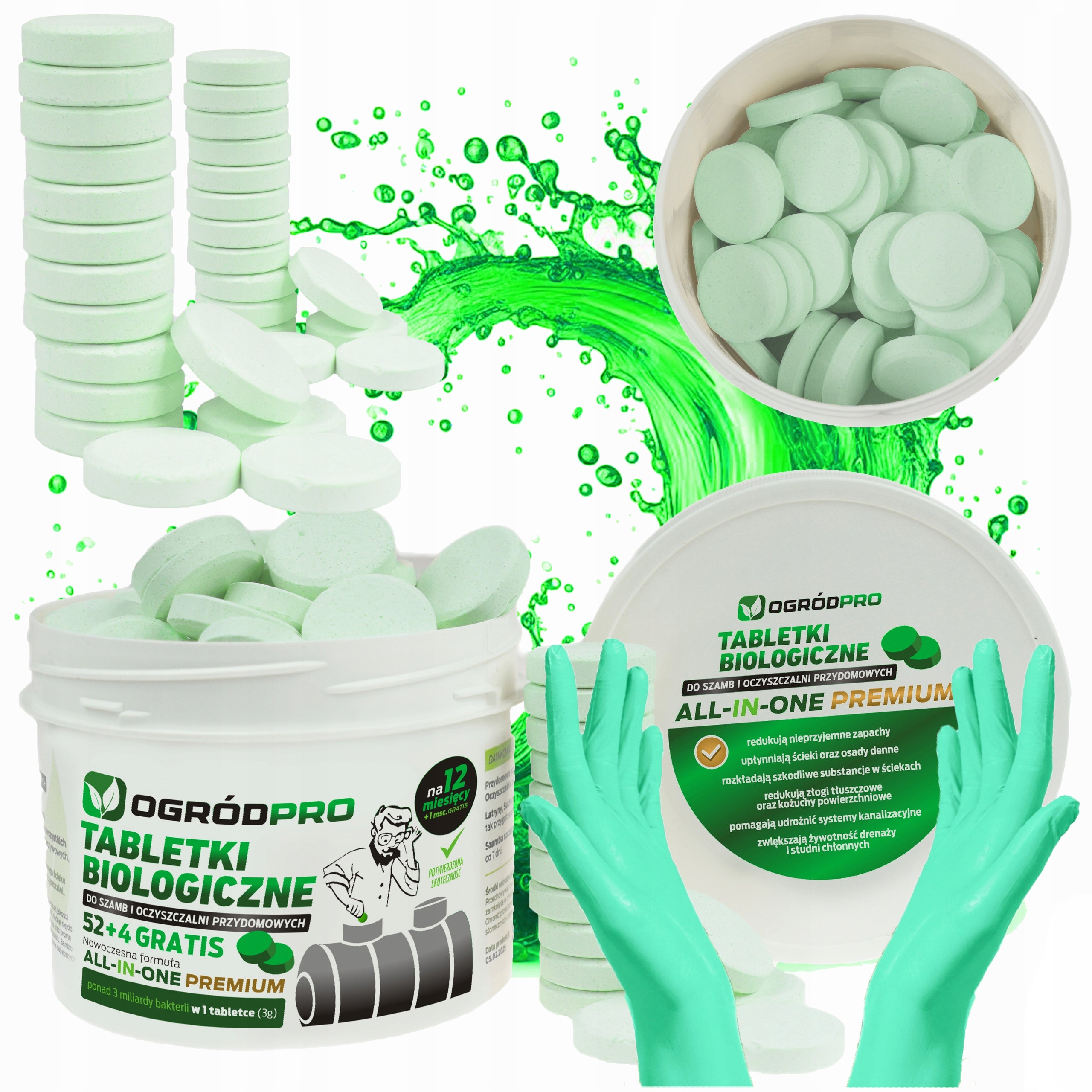 Tablets Bacteria for septic tank Treatment plant for the year Fats All in One 52+4