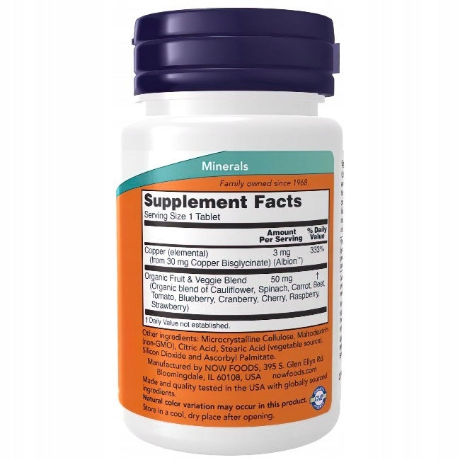 Tablets Now Foods vegan copper universal 120 pcs. Expiration date at least six months from the date of purchase