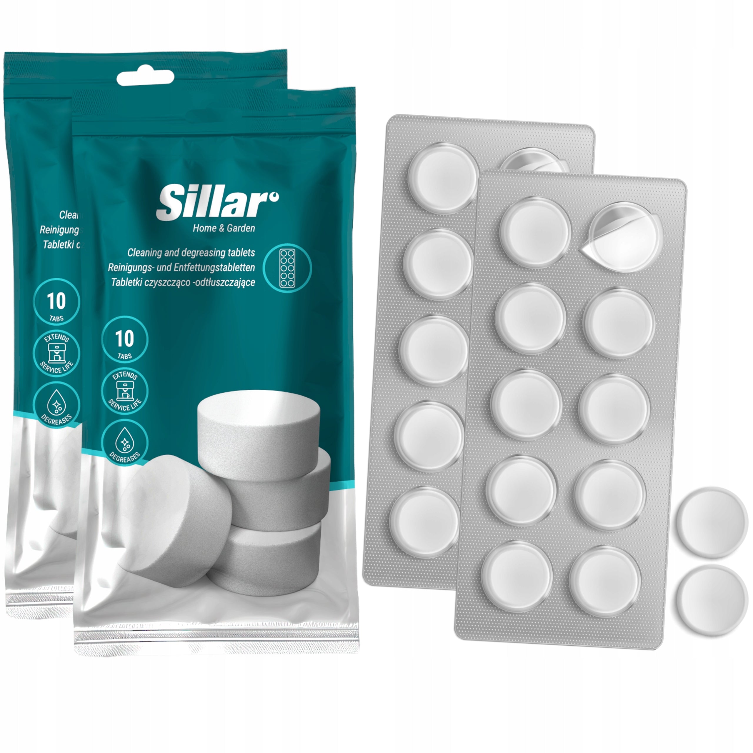 Tablets for cleaning and degreasing the machine - universal 20 x 2g