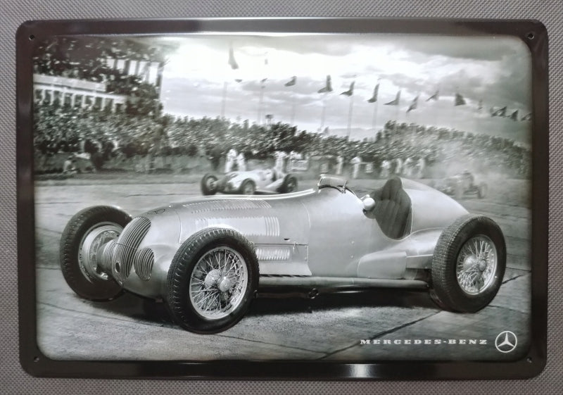 Metallplatte 20 x 30 cm, Mercedes-Benz - Silver Arrow Racing