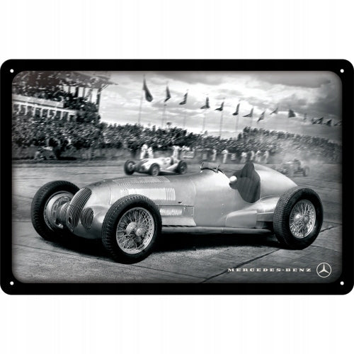 Metallplatte 20 x 30 cm, Mercedes-Benz - Silver Arrow Racing