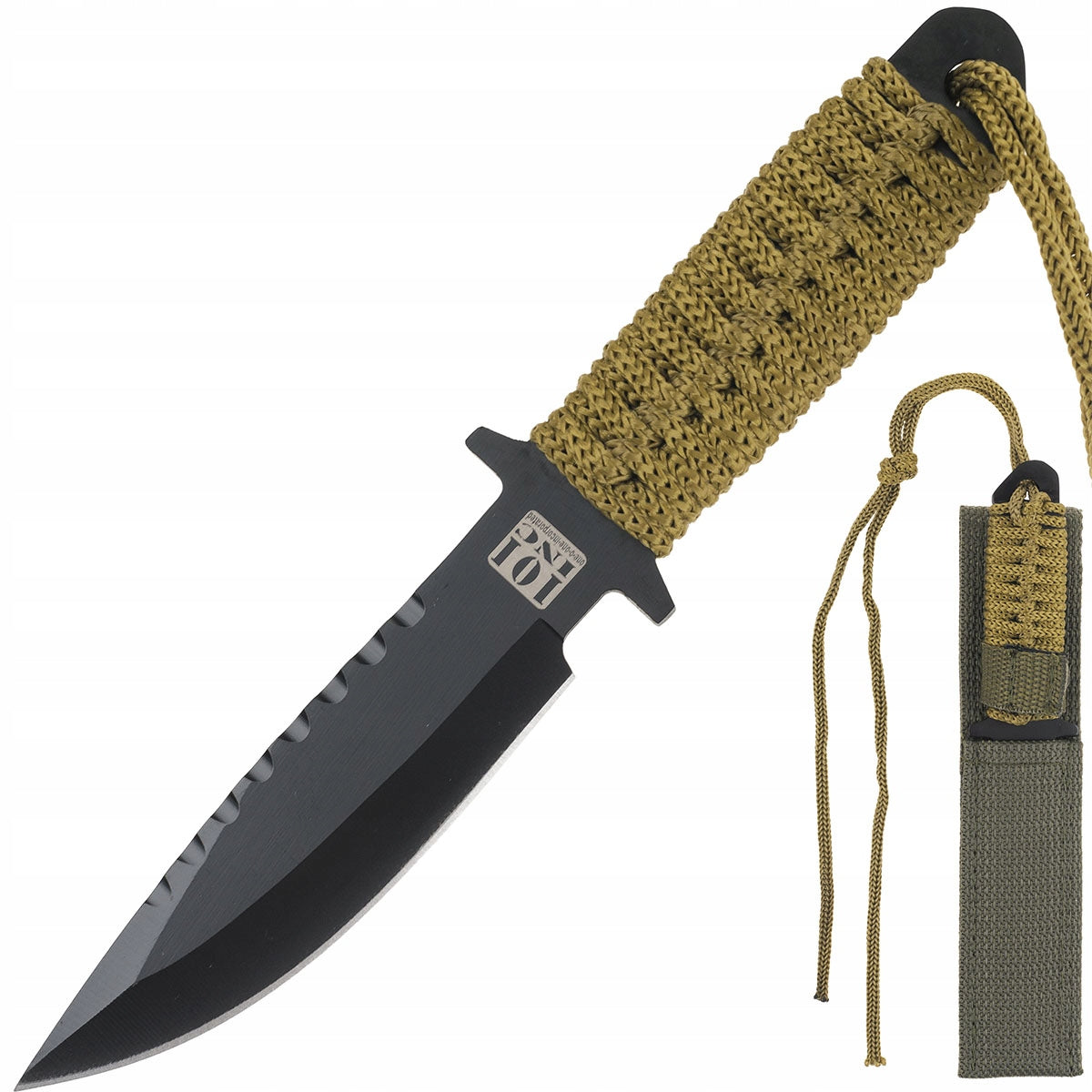 Tactical Knife 101Inc COMBAT KNIFE RECON 7” Full-Tang, Drop-Point OLIVE