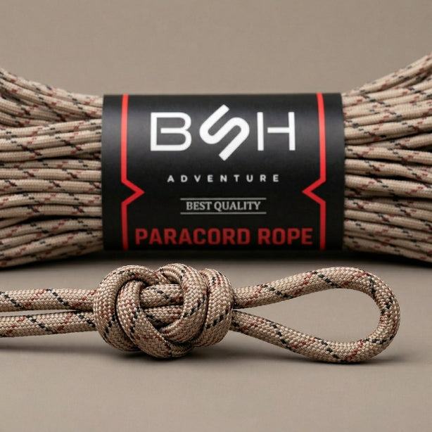 Tactical Paracord Cable BSH 30m Desert Camo Strong 180kg Parachute Brand BSH ADVENTURE