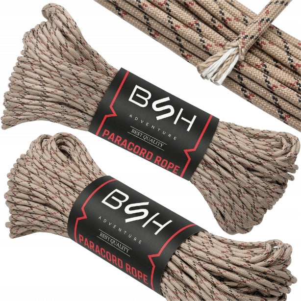 Tactical Paracord Cable BSH 30m Desert Camo Strong 180kg Parachute