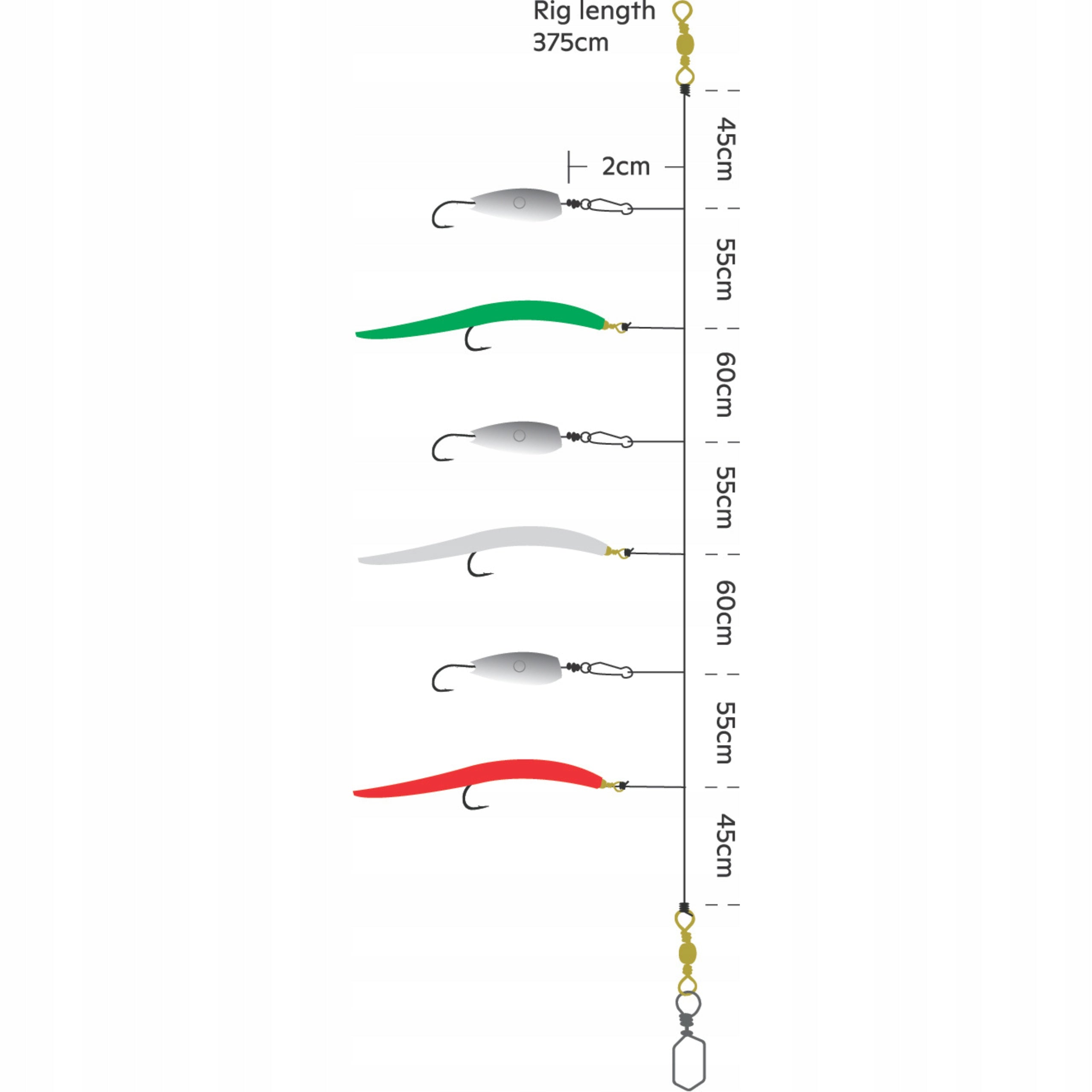 Tag Leader Rubber Bait for Mackerel Cod Norway 4/0 Set MIX Manufacturer code F162-161-047