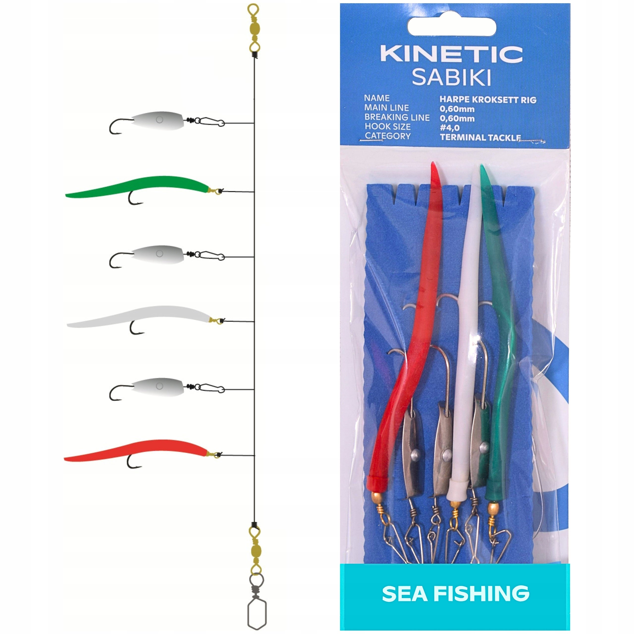 Tag Leader Rubber Bait for Mackerel Cod Norway 4/0 Set MIX