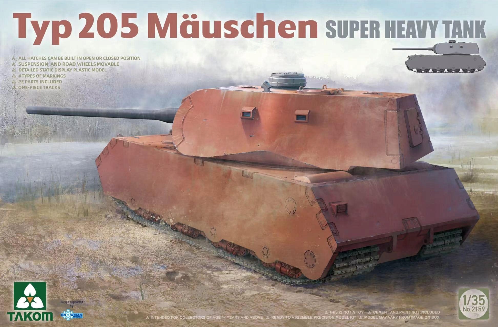 Konstrukteur Takom – Typ 205 Mäuschen Super Heavy Tank, 1/35, 2159