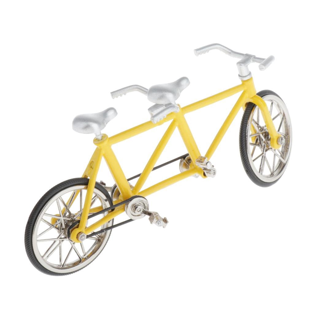 Tandem Bike Model Home Workplace Office Decoration For Men Silver Yellow