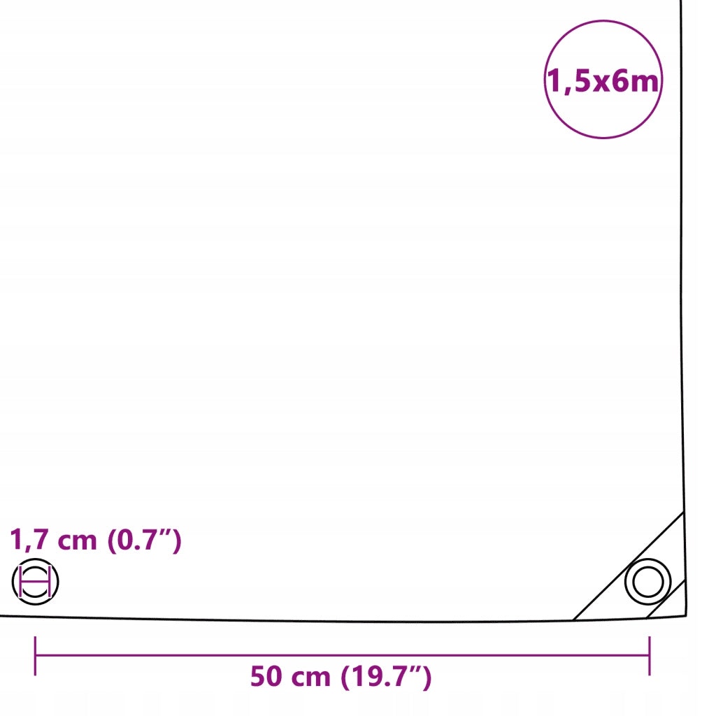 Tarpaulin 650 g/m², 1,5 x 6 m, blue Color blue