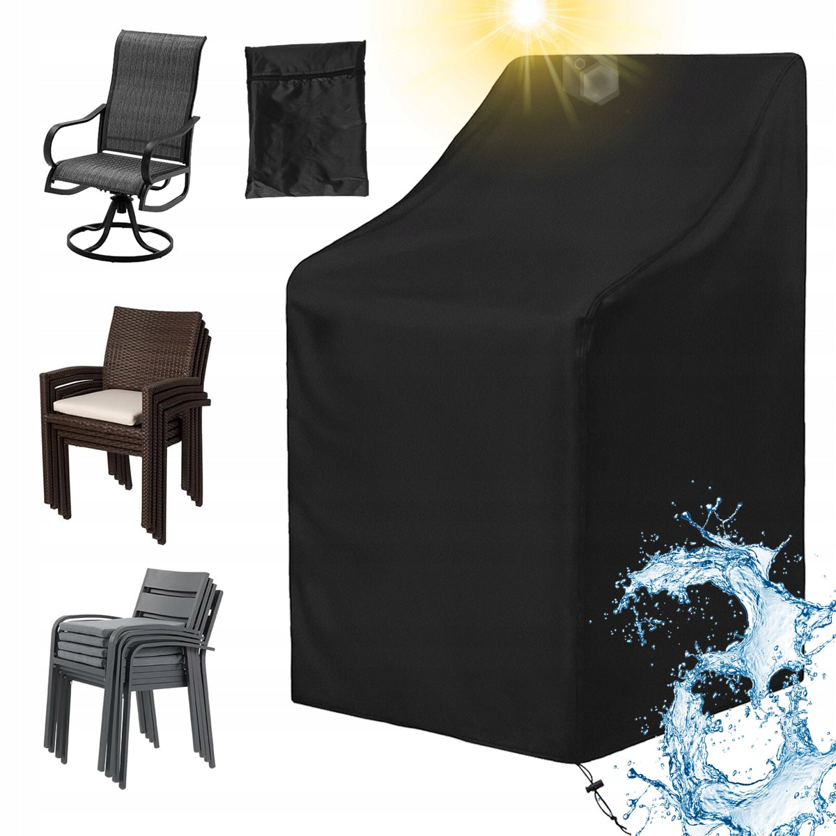 Tarpaulin Protective Cover for Garden Chairs WATERPROOF