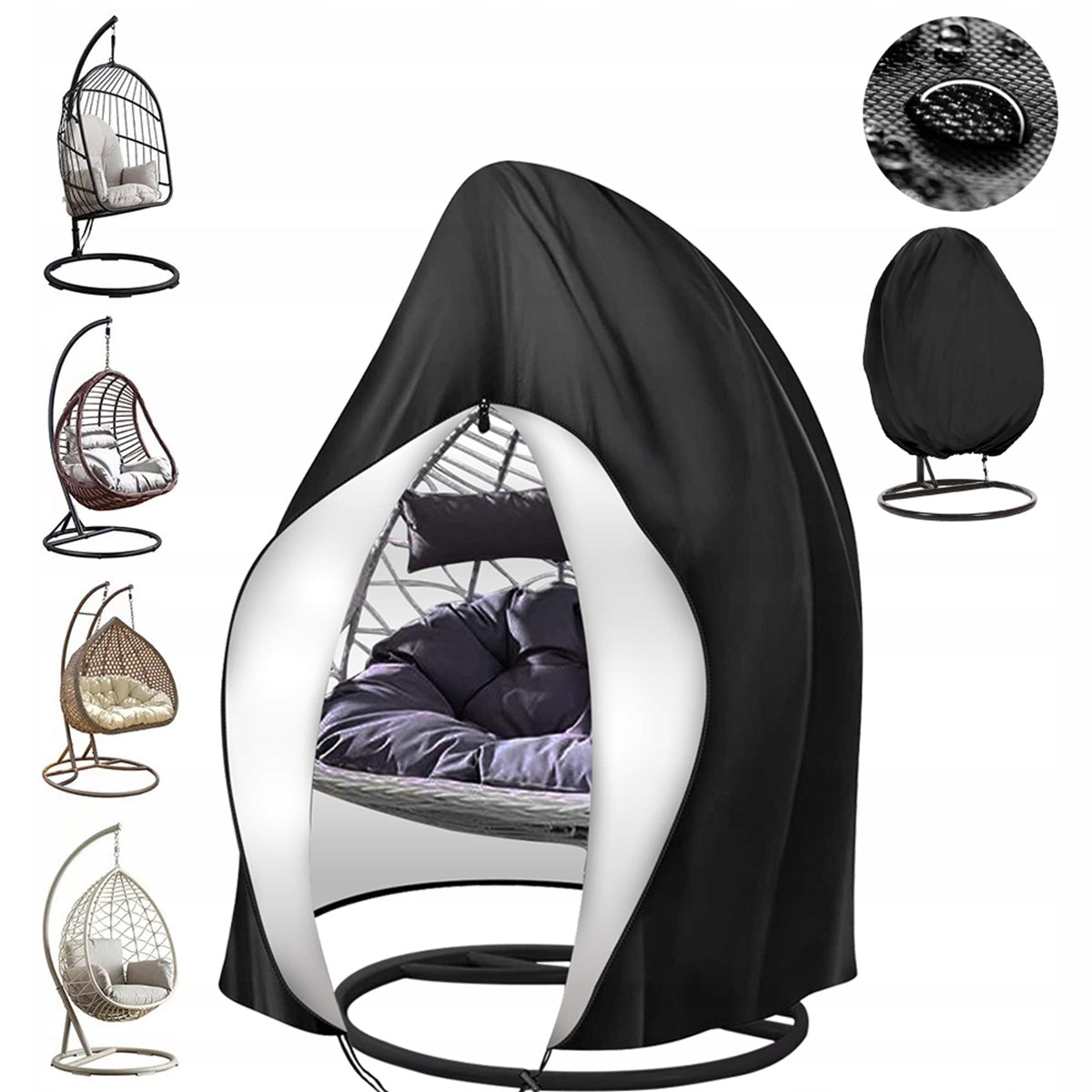 Tarpaulin cover for armchair hanging cocoon garden swing zipper basket Manufacturer no brand