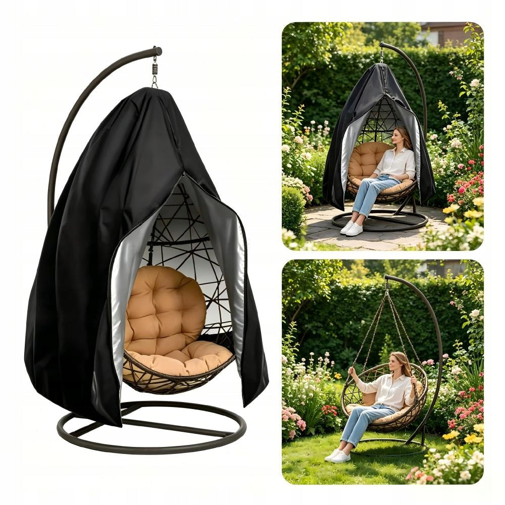 Tarpaulin cover for armchair hanging cocoon garden swing zipper basket