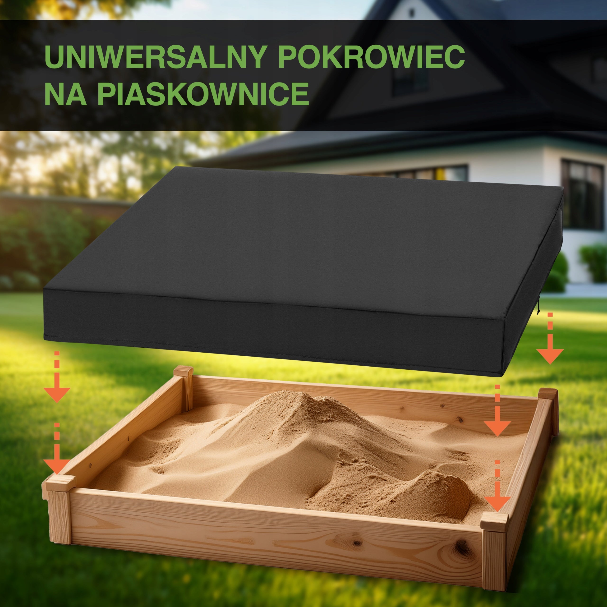 Tarpaulin cover for sandboxes 160x160x16 Manufacturer code POK_PIASKOWNICA 160
