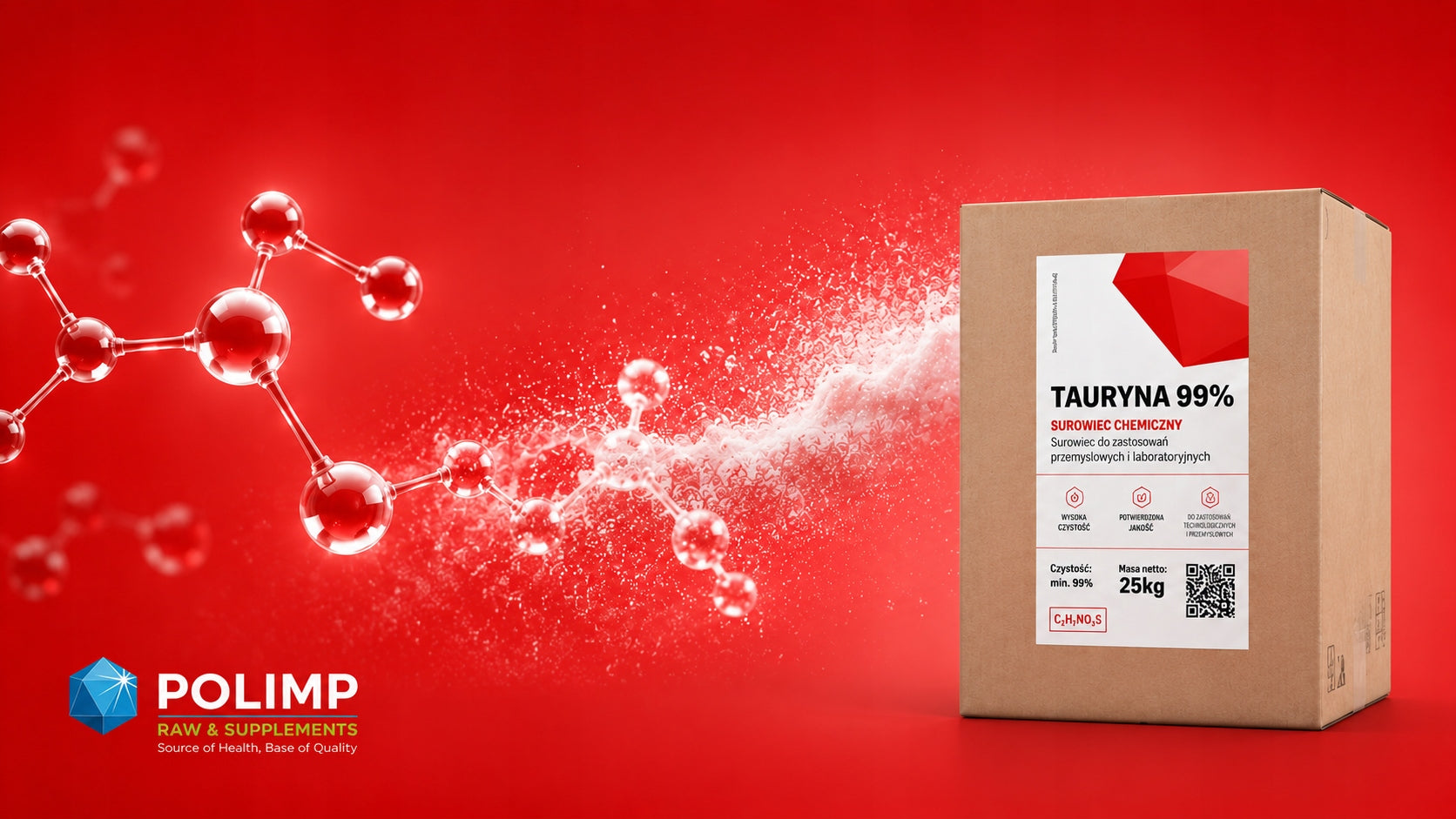 Taurine 99% 25 kg Pure Taurine Powder High Quality Polimp Packaging status original