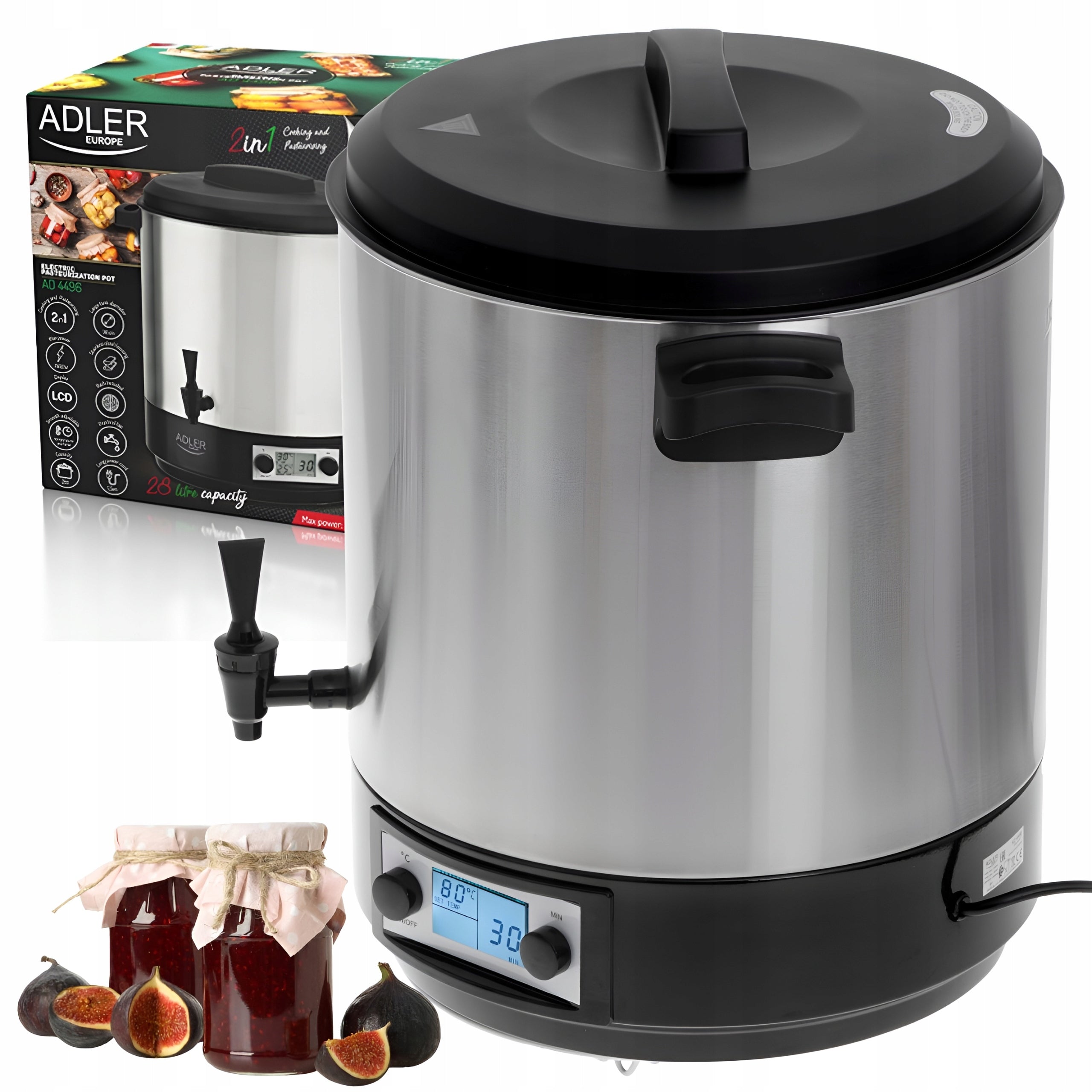 Tea Coffee Heater 28L Pasteurization Pot Thermostat Timer