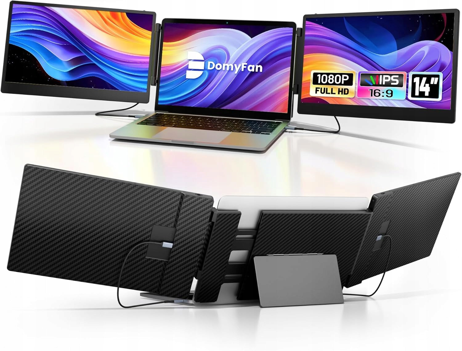 Teamgee Portable Laptop Monitor 14 Inch FHD IPS HDMI USB-C Triple