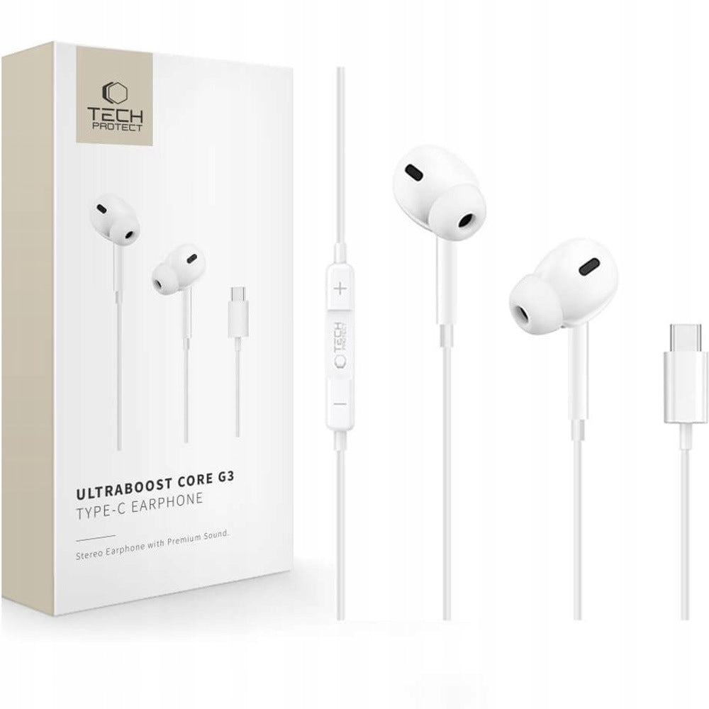 Tech-Protect to USB-C Wired Earbuds, with Microphone, 1,2m Packaging status original