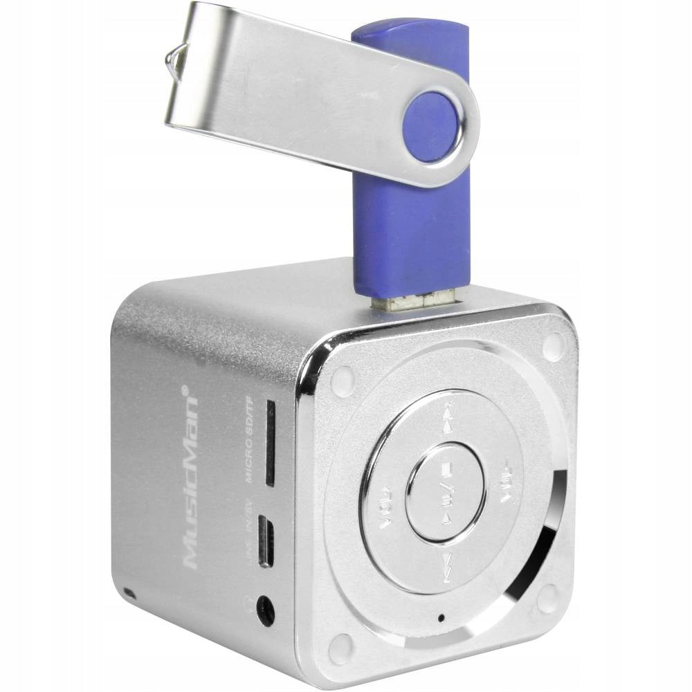 Technaxx MusicMan Mini Portable Speaker, microSD, AUX-IN Silver
