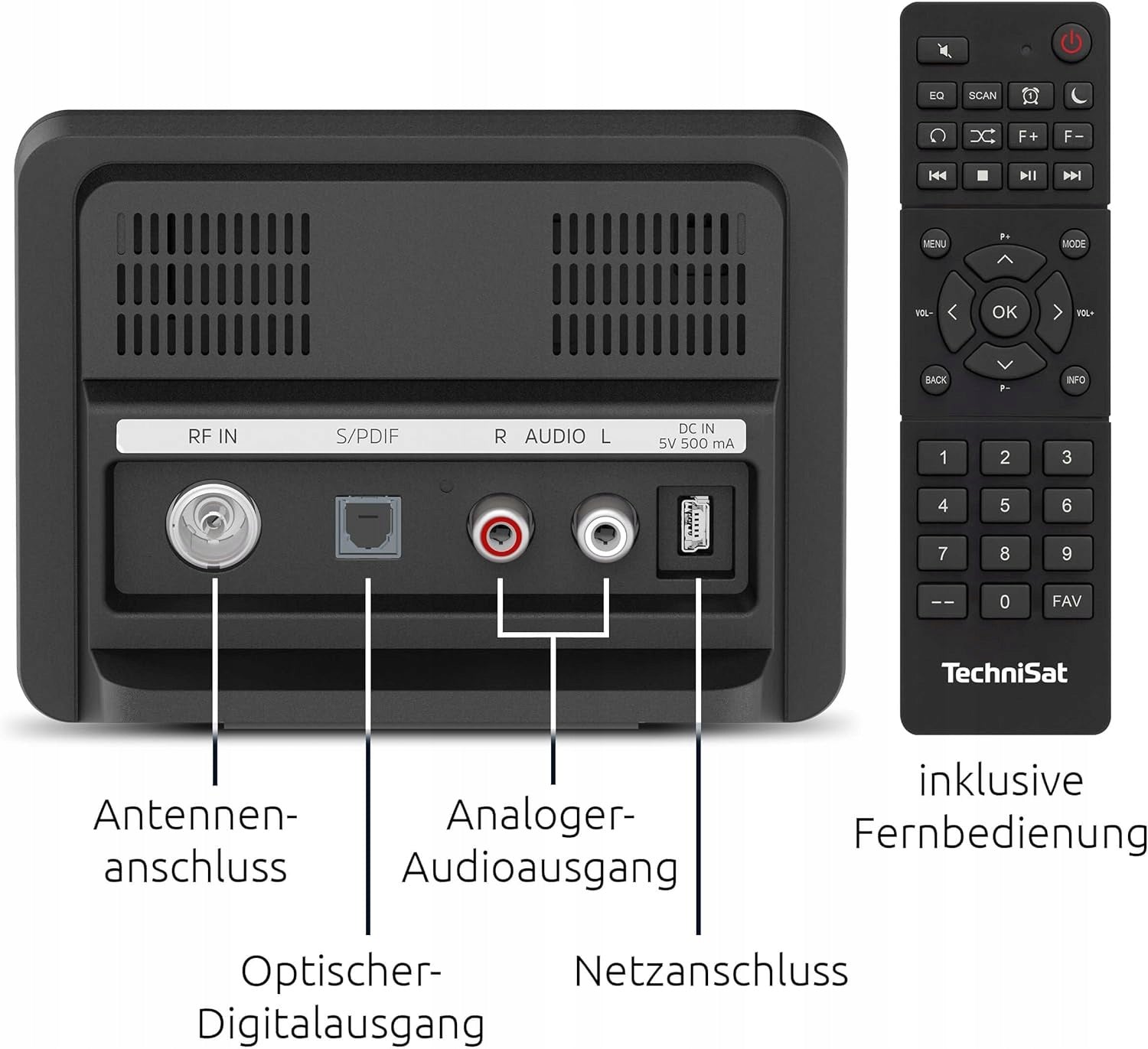 TechniSat DIGITRADIO 10 IR DAB+ radio adapter/Internet Bluetooth remote control Brand TechniSat