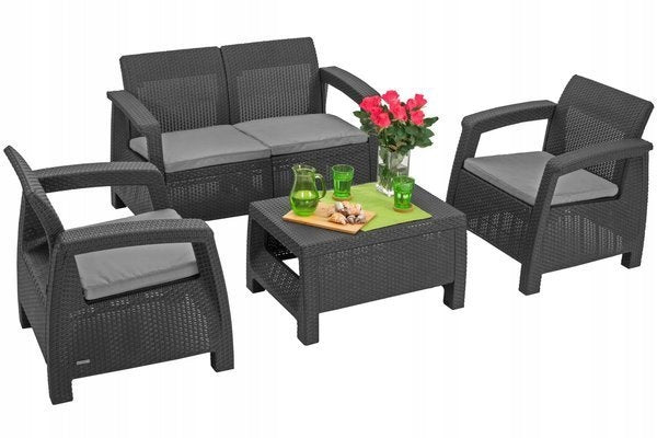 Technorattan cushions, set of 4 GRAY Cushion thickness 6 cm