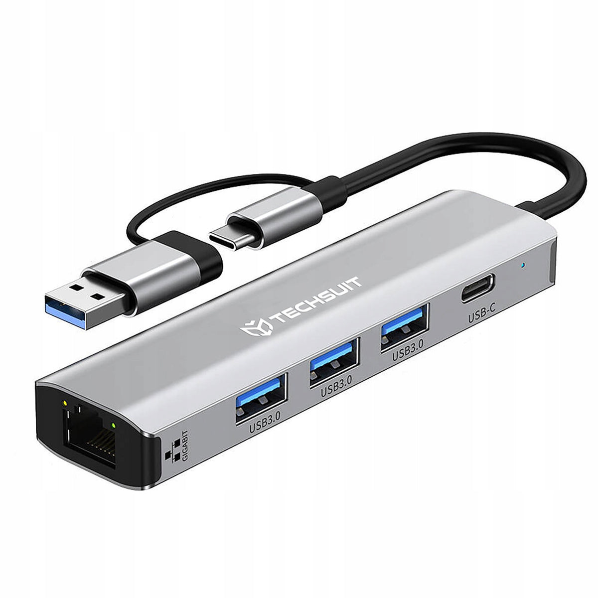 Techsuit BoostNetLink 5in2 (H3) - USB, Type-C to 3x USB,