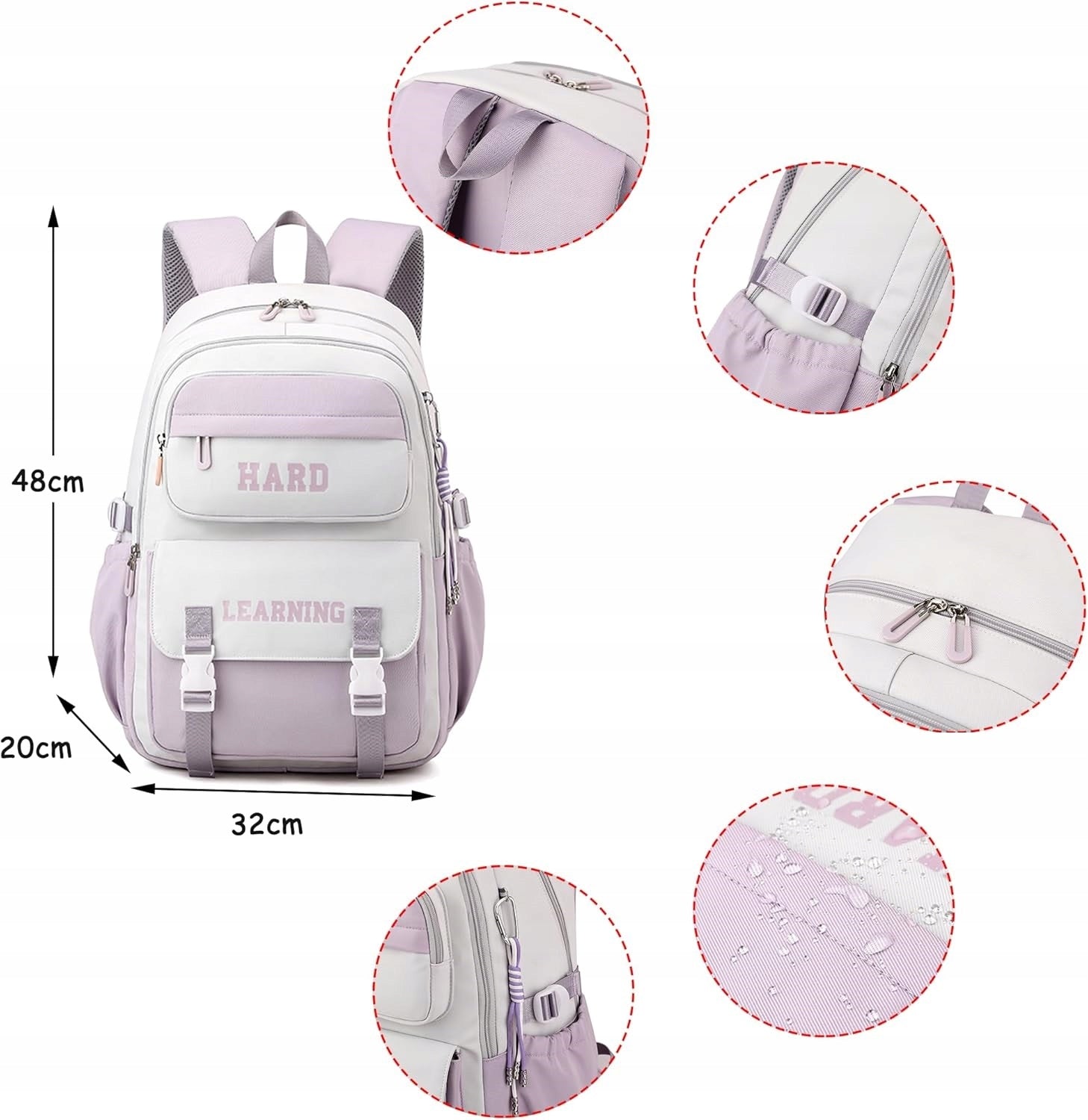 Teen School Backpack Waterproof Large 30L Bag for Laptop Roses Brand no brand