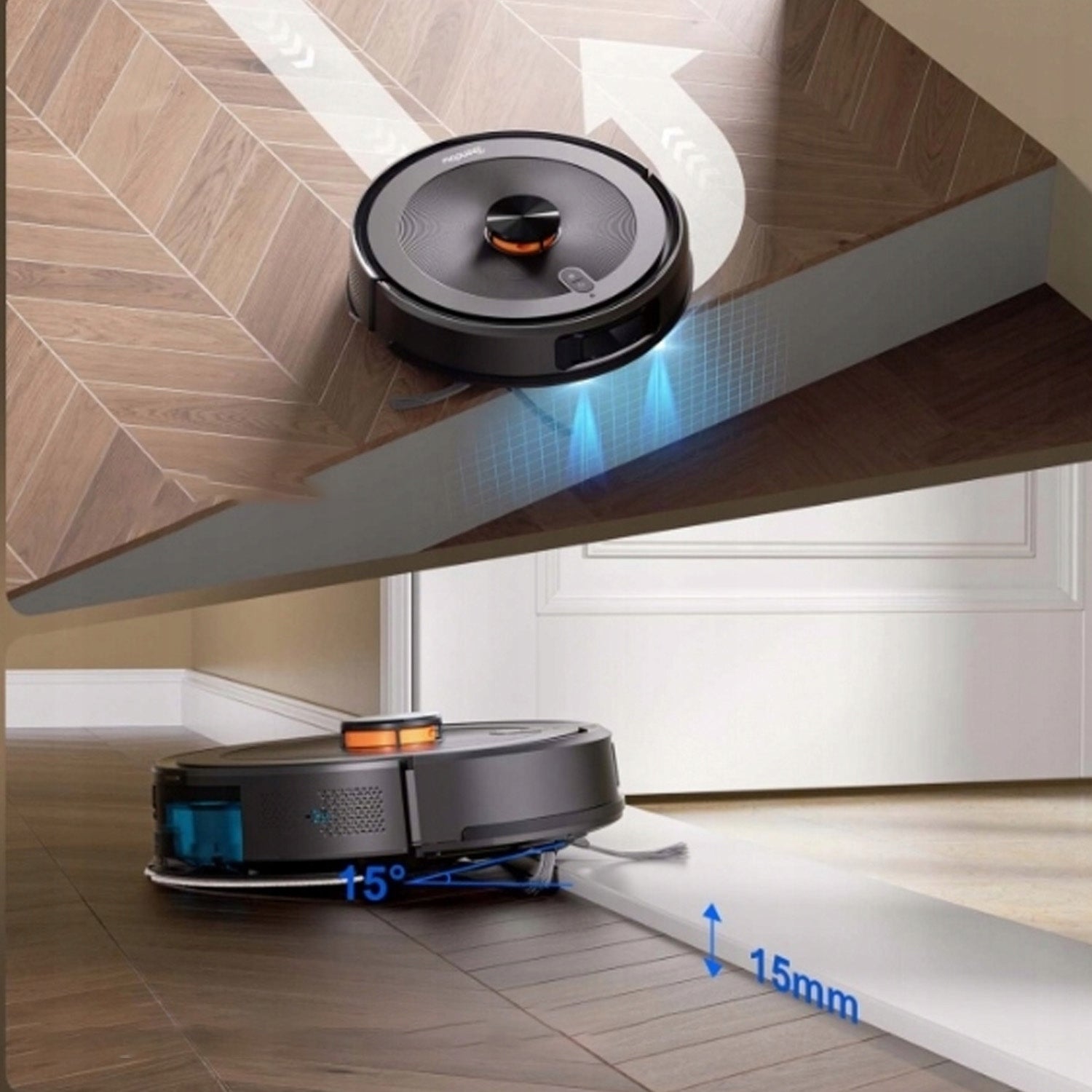 Teendow D10S MAX 2-in-1 Robot Vacuum & Mop 4500Pa Smart Auto Home Cleaning Dominant color black