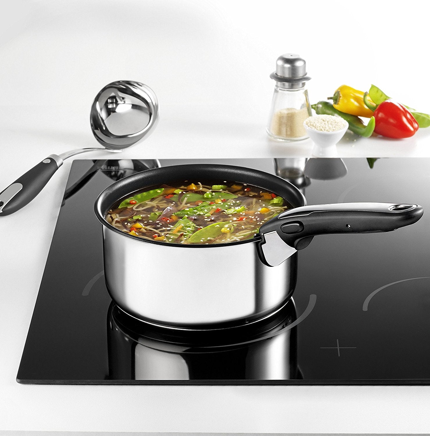 Tefal Ingenio Emotion L8964S44 pot set, stainless steel, 4 pieces. Color silver
