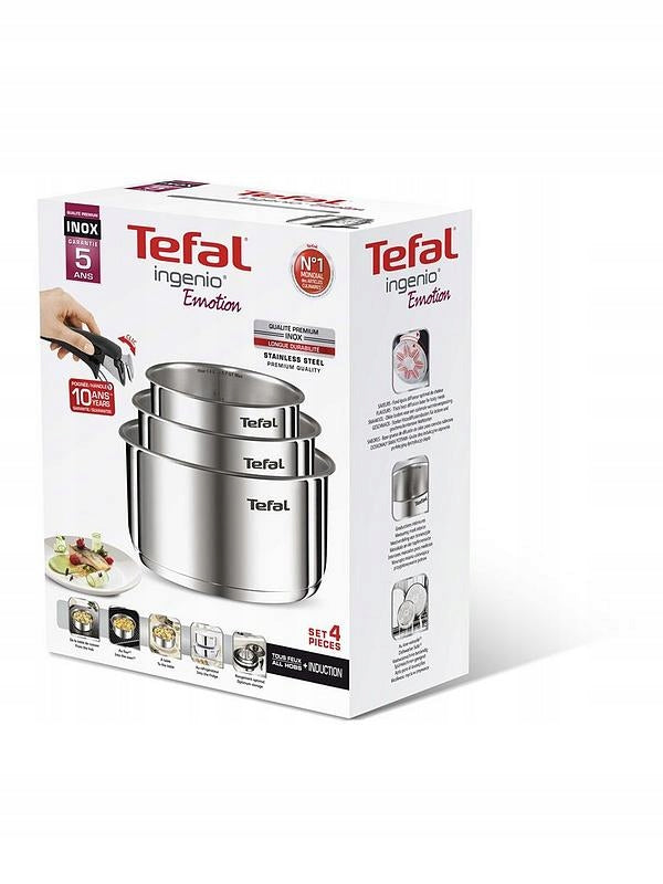 Tefal Ingenio Emotion L8964S44 pot set, stainless steel, 4 pieces. Line Ingenio Emotion